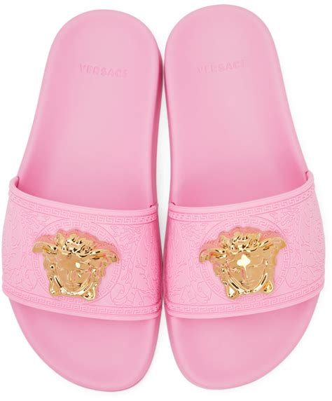 versace pink slides